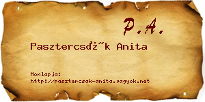 Pasztercsák Anita névjegykártya